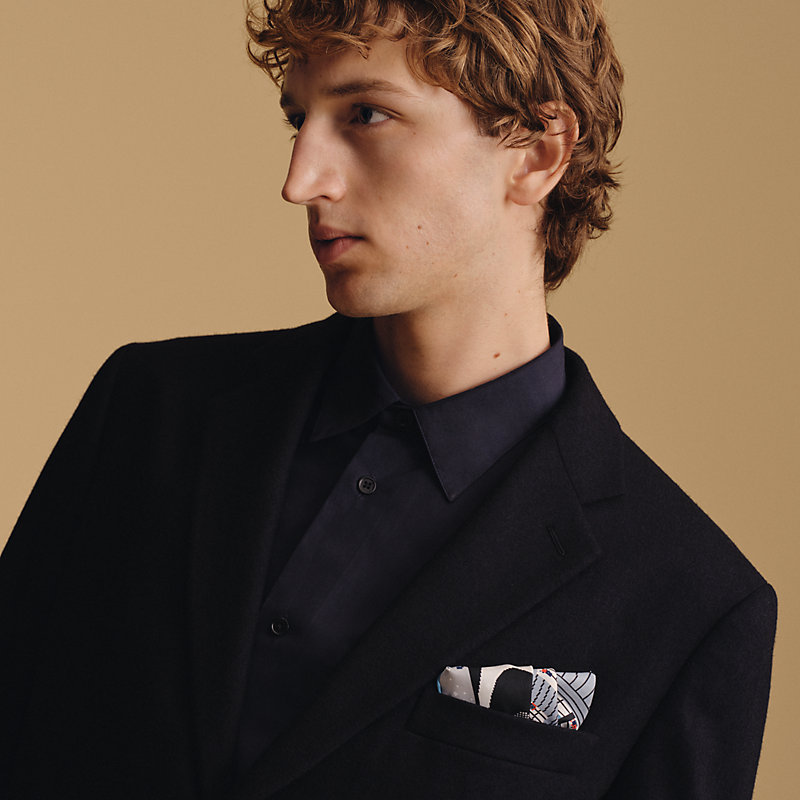 HERMES エルメス ポケットチーフ ネイビー ポケットチーフ - メンズ, ネクタイ・スカーフ・マフラー